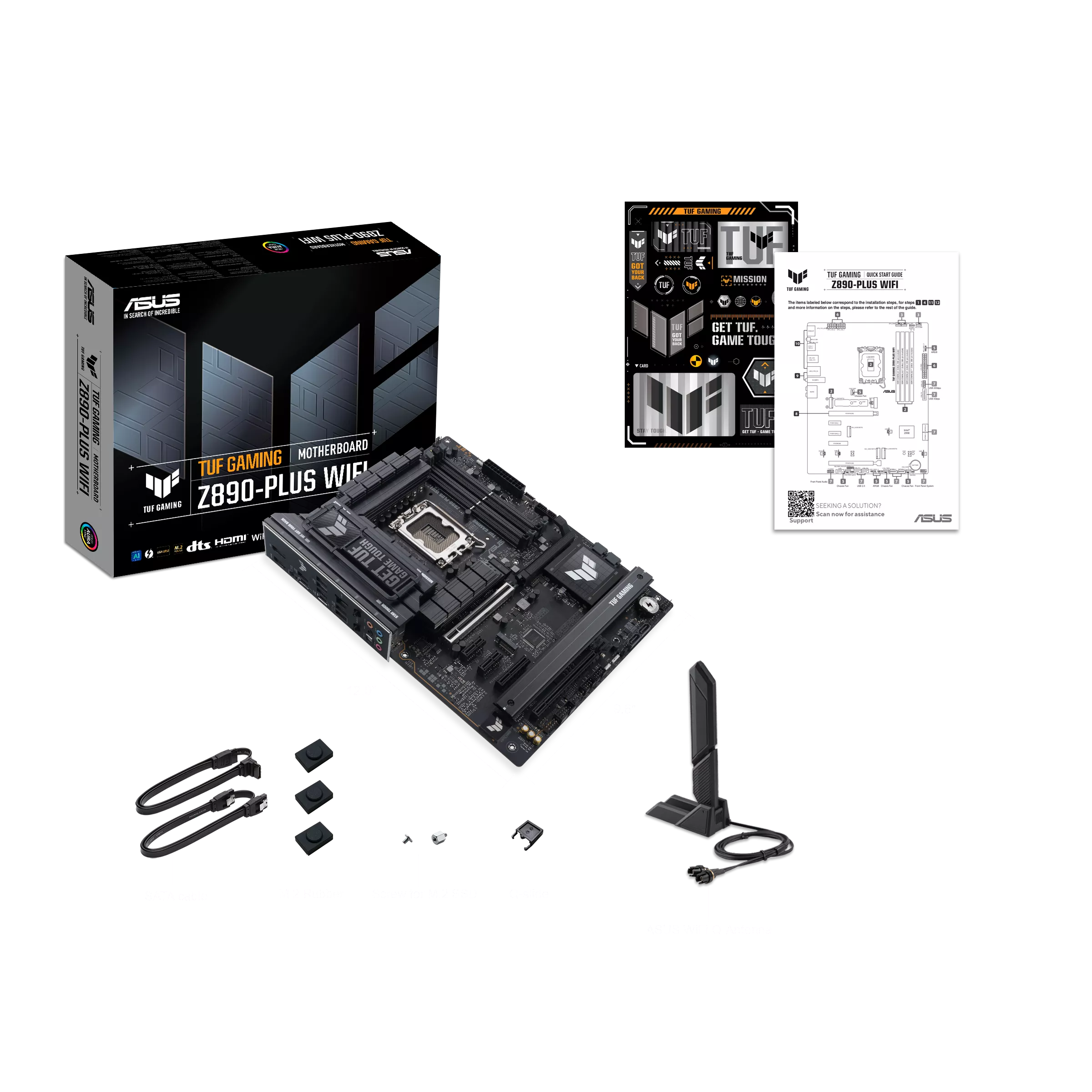 صویر مادربرد ASUS TUF GAMING Z890-PLUS WIFI D5 به‌همراه جعبه